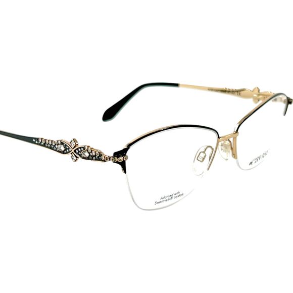 Caviar M5659 Womens Eyeglass Frame C24 Black w Clear Crystals